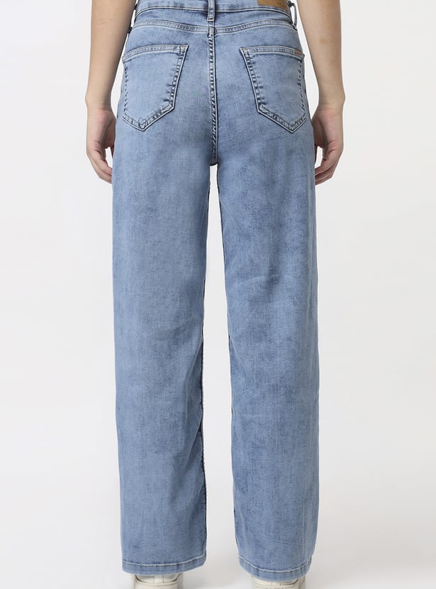 KRAUS Acidwashed Straight Fit Jeans
