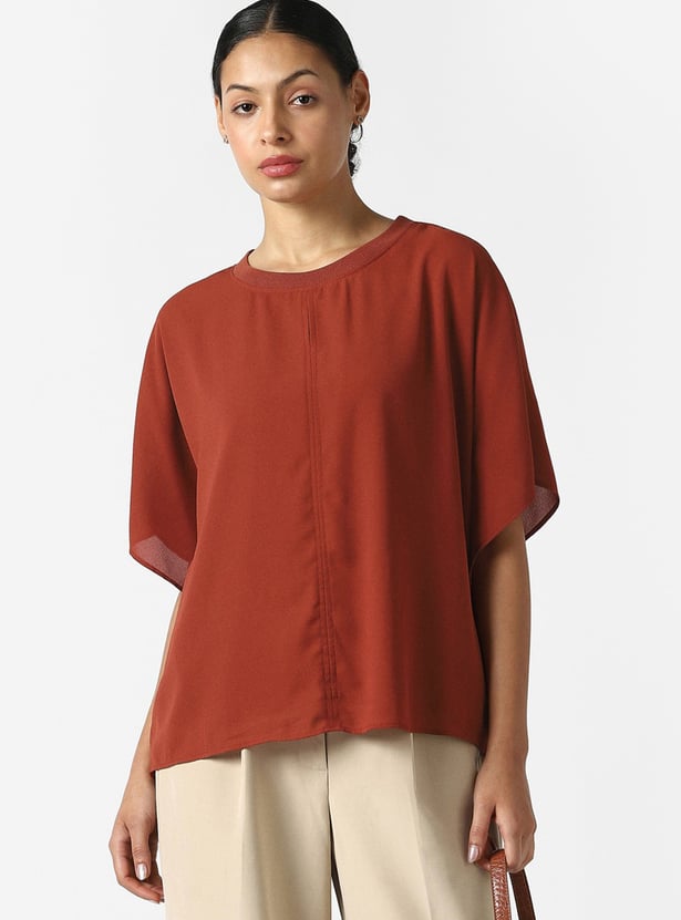 VAN HEUSEN Solid Extended Sleeves Top