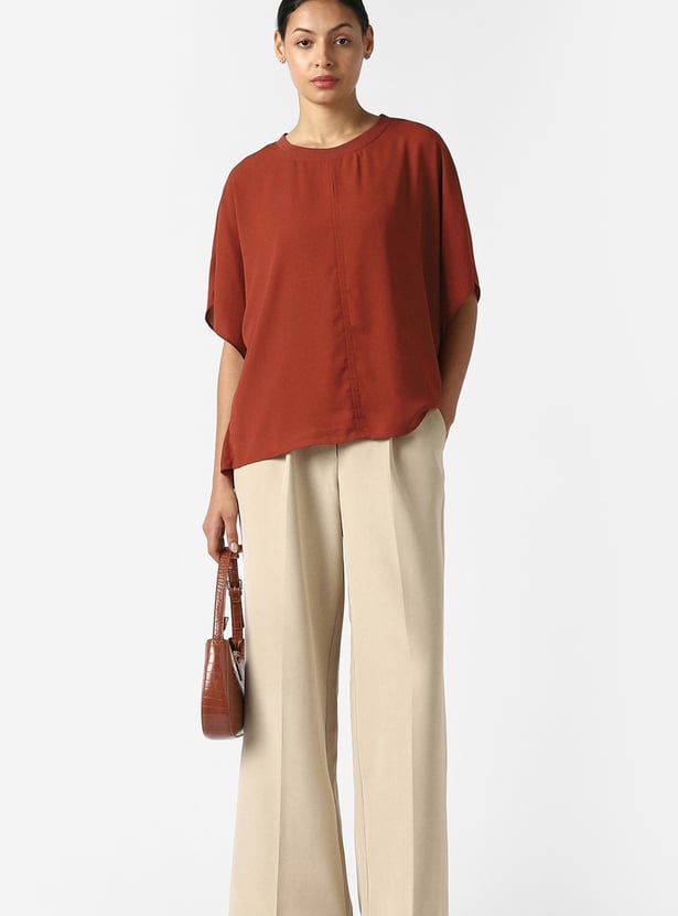 VAN HEUSEN Solid Extended Sleeves Top