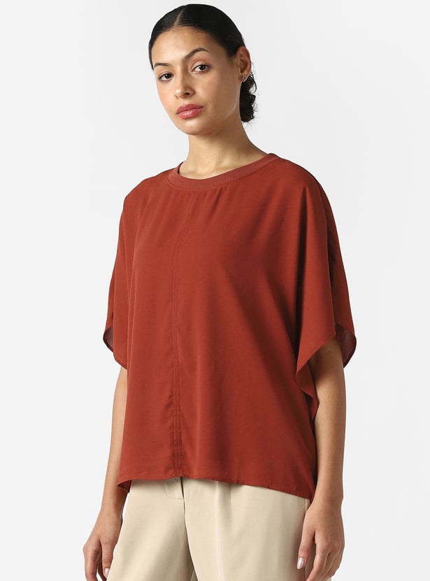 VAN HEUSEN Solid Extended Sleeves Top