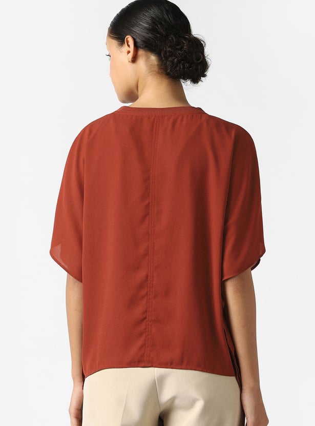 VAN HEUSEN Solid Extended Sleeves Top