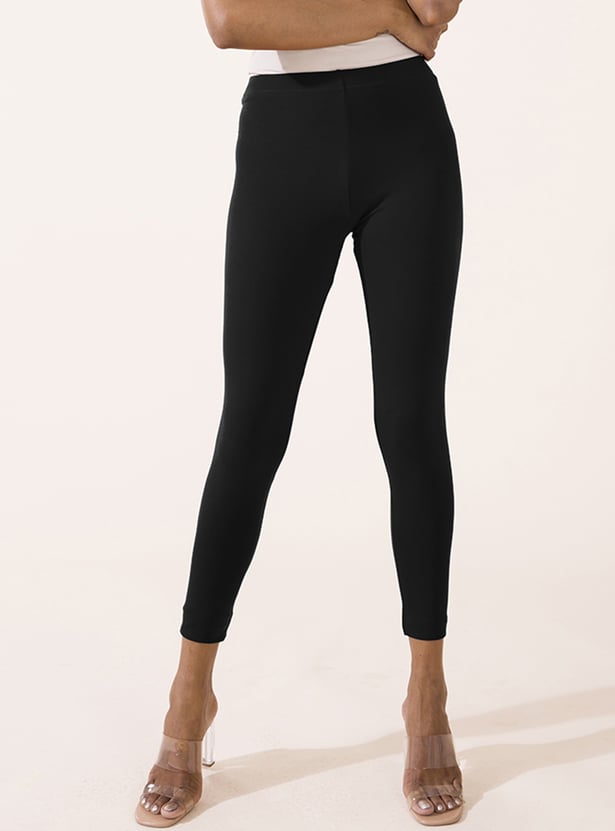 GO COLORS Solid Leggings