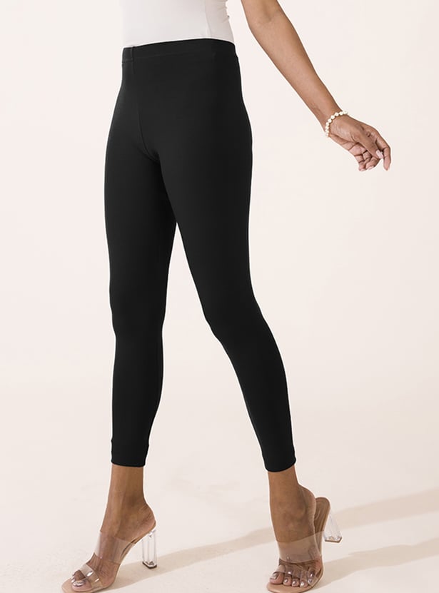 GO COLORS Solid Leggings