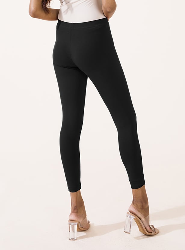 GO COLORS Solid Leggings