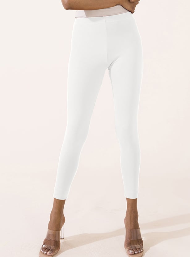 GO COLORS Solid Design Leggings