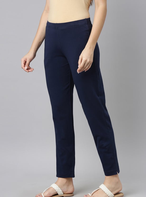 GO COLORS Solid Straight Pants