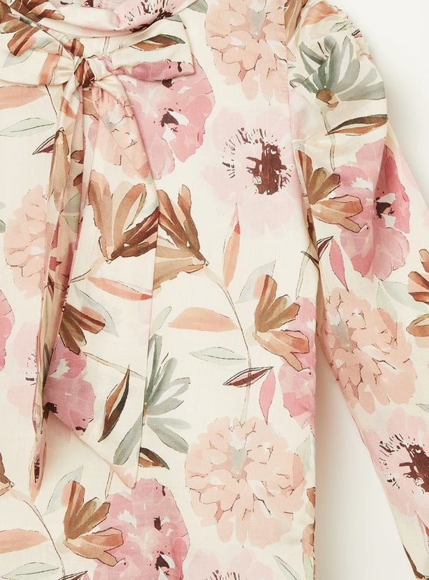 PEPPERMINT Girls Printed Top with A-line Skirt