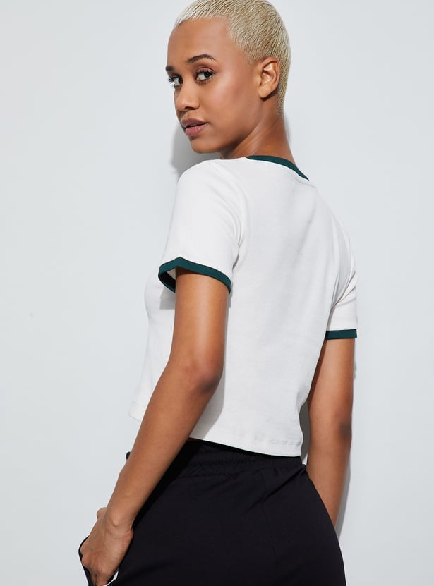 KAPPA Printed Crop Sports T-shirt