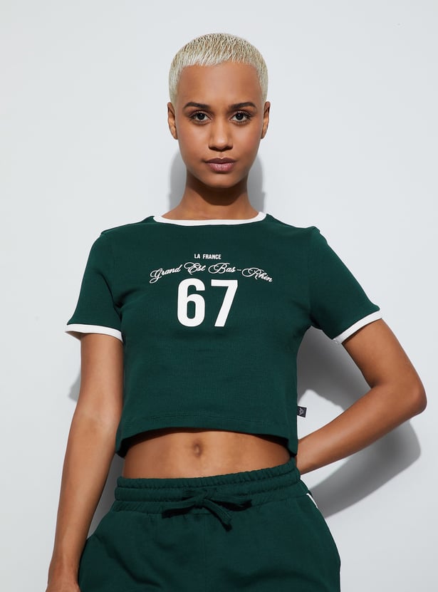 KAPPA Printed Crop Sports T-shirt