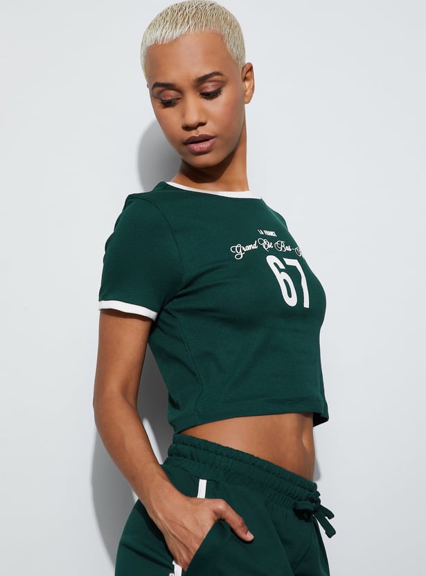 KAPPA Printed Crop Sports T-shirt