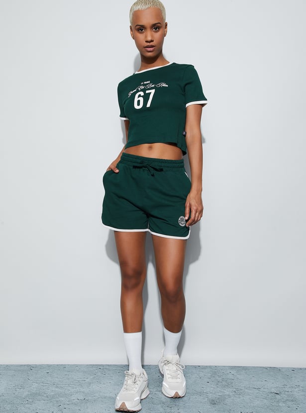 KAPPA Printed Crop Sports T-shirt