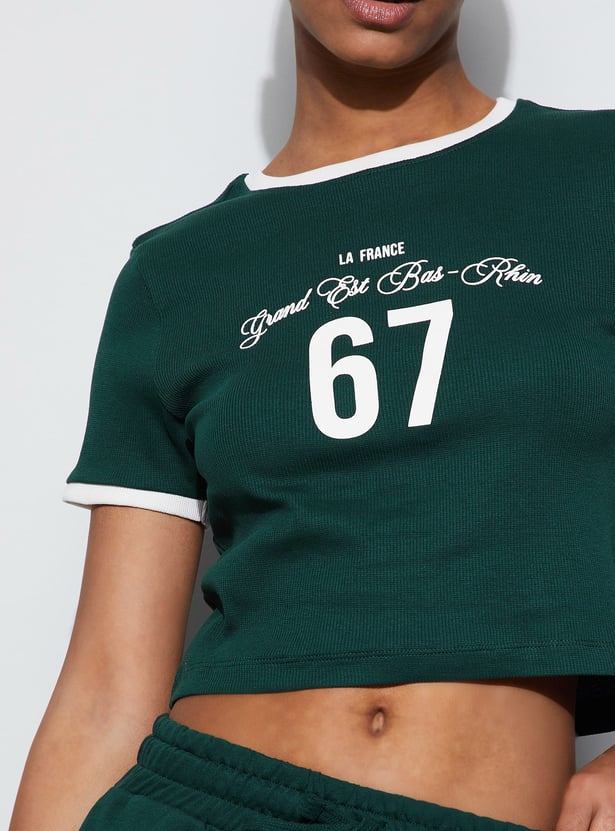 KAPPA Printed Crop Sports T-shirt