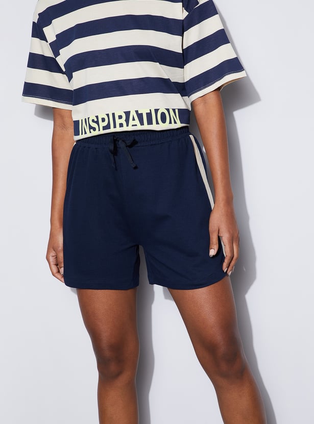 GINGER Striped Lounge T-shirt with Shorts
