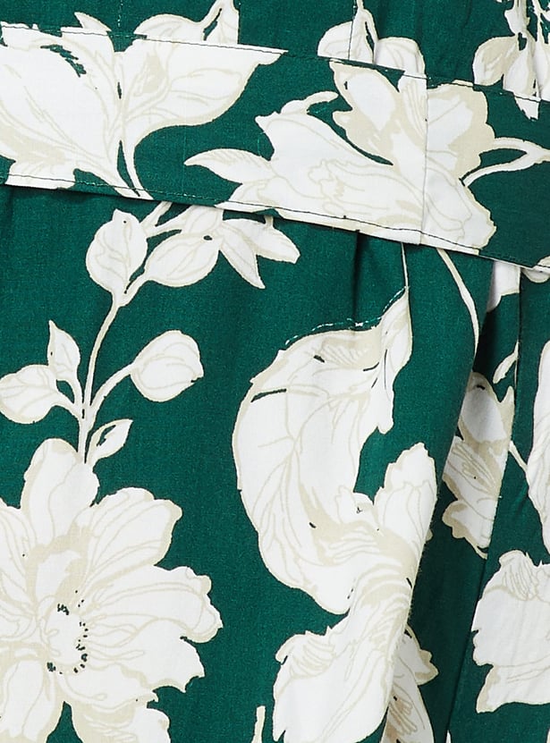 COLOUR ME Floral Print Midi A-Line Dress