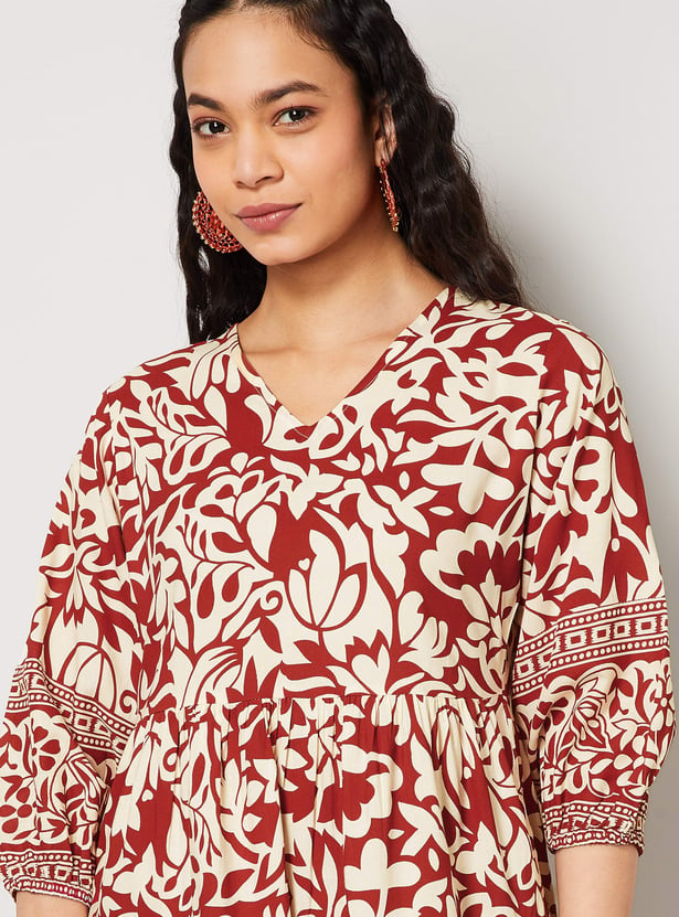 COLOUR ME Floral Print A-Line Dress