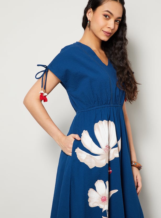 COLOUR ME Floral Print A-line Dress