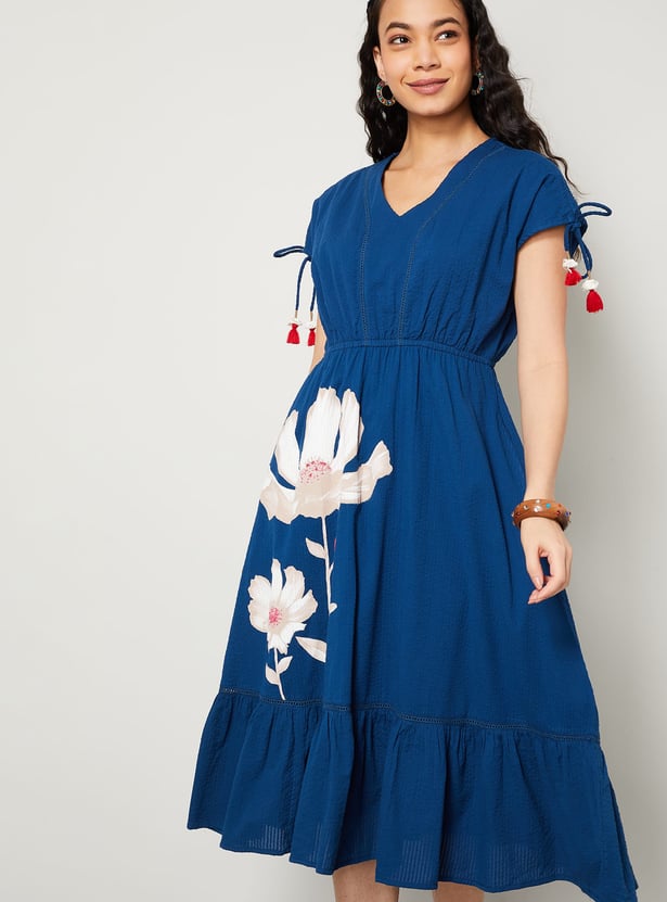COLOUR ME Floral Print A-line Dress