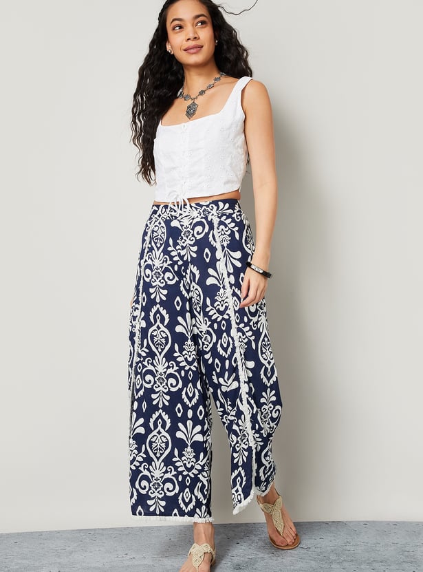 COLOUR ME Printed Straight Pants