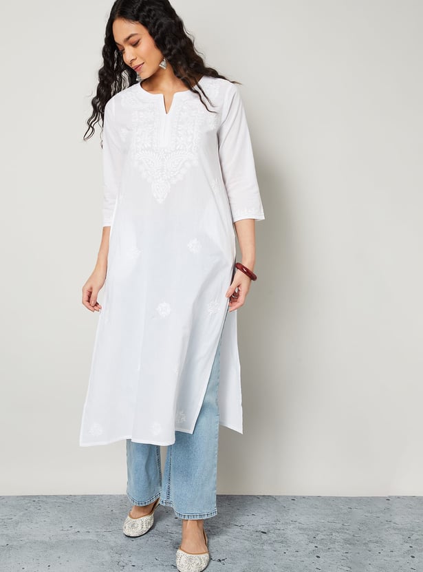 MELANGE Chikankari Straight Kurta