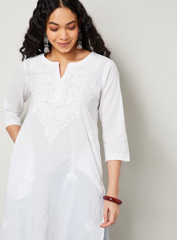 MELANGE Chikankari Straight Kurta