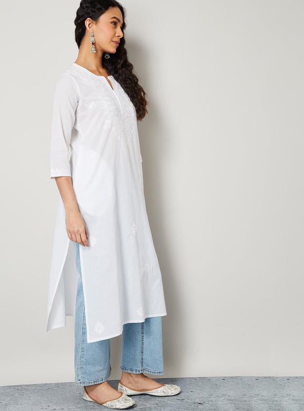 MELANGE Chikankari Straight Kurta