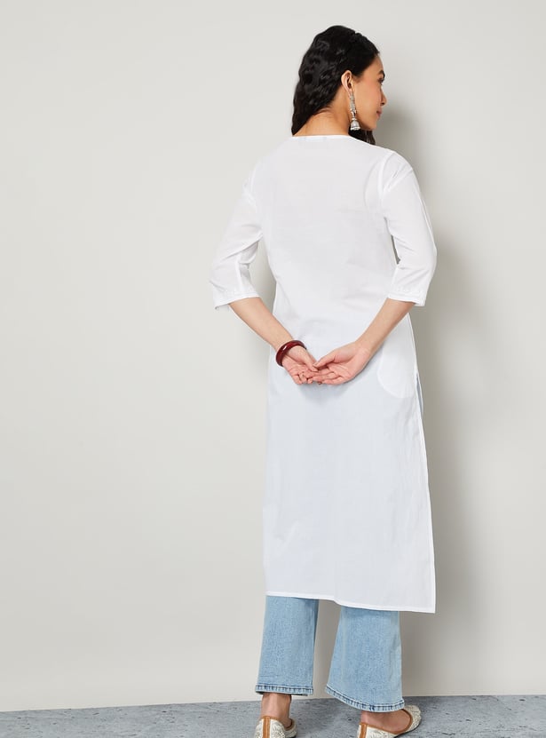 MELANGE Chikankari Straight Kurta