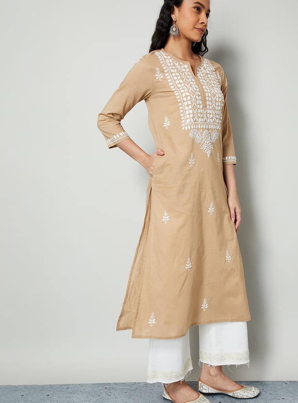 MELANGE Embroidered Straight Kurta