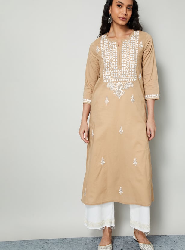MELANGE Embroidered Straight Kurta