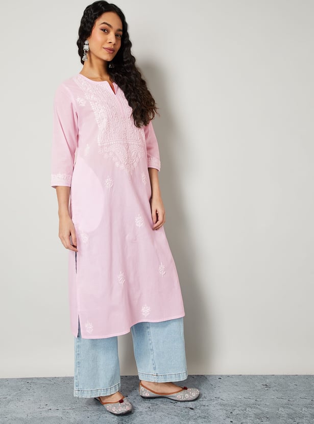 MELANGE Embroidered Straight Kurta