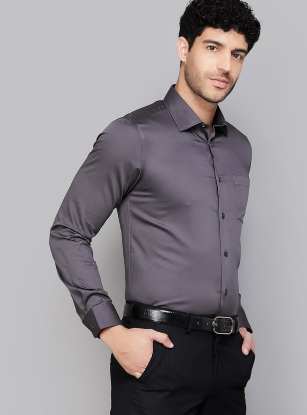 BLACKBERRYS Solid Slim Fit Formal Shirt
