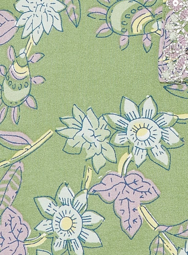 MELANGE Floral Print Straight Kurta