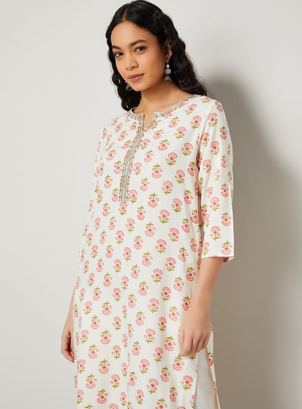 MELANGE Ethnic Motif Straight Kurta