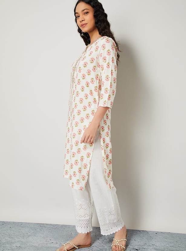 MELANGE Ethnic Motif Straight Kurta