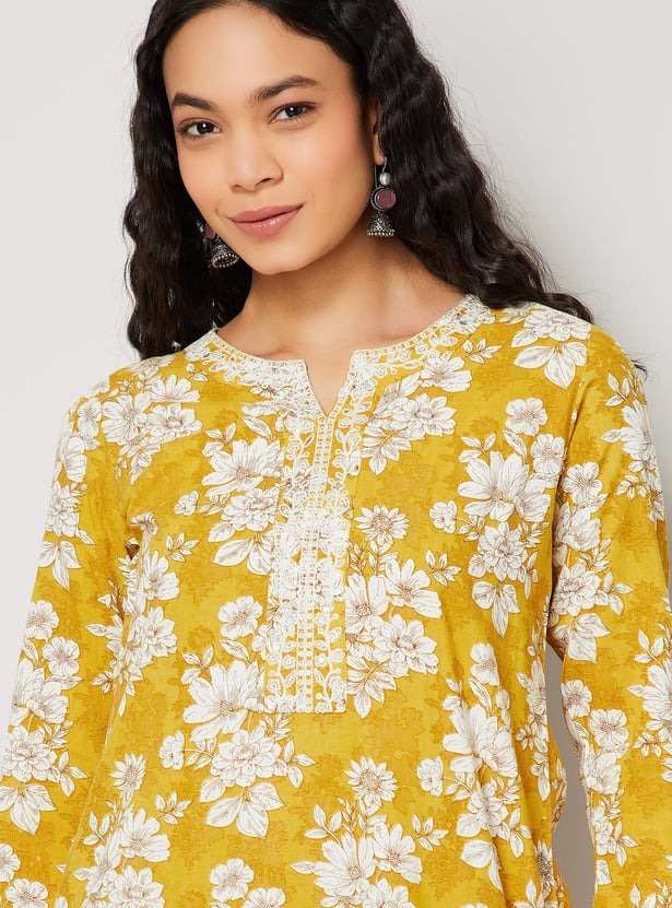 MELANGE Floral Print Straight Kurta