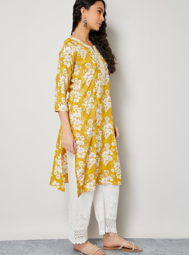 MELANGE Floral Print Straight Kurta
