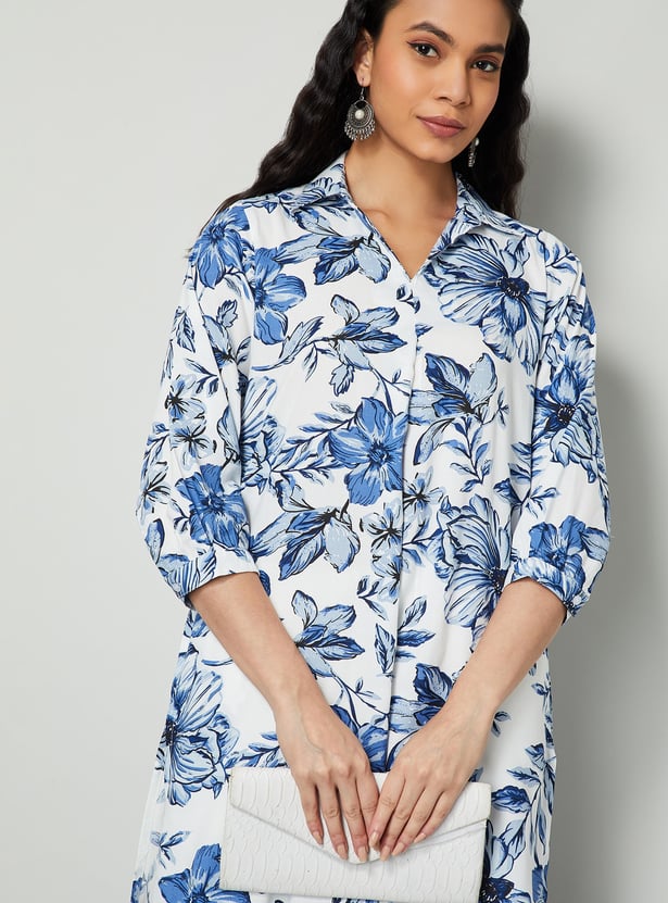 MELANGE Floral Print Straight Kurta