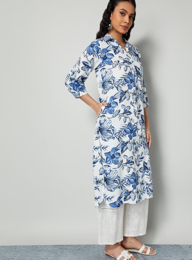 MELANGE Floral Print Straight Kurta
