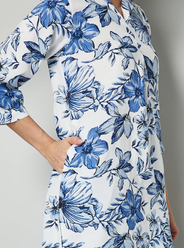 MELANGE Floral Print Straight Kurta