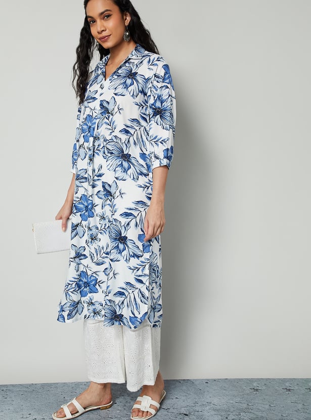 MELANGE Floral Print Straight Kurta