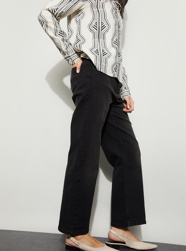 FAME FOREVER Washed Wide Leg Jeans