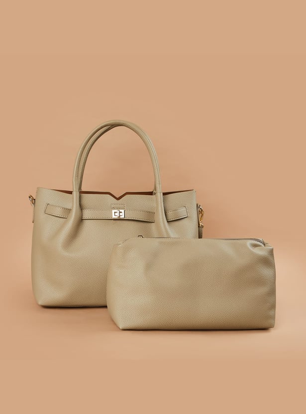 CODE Textured Handheld Bag with Pouch