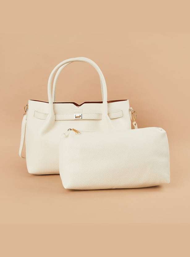 CODE Textured Handheld Bag with Pouch