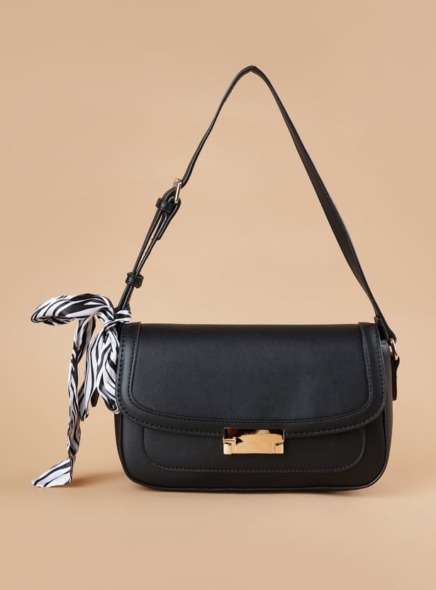 CODE Solid Shoulder Bag with Scarf