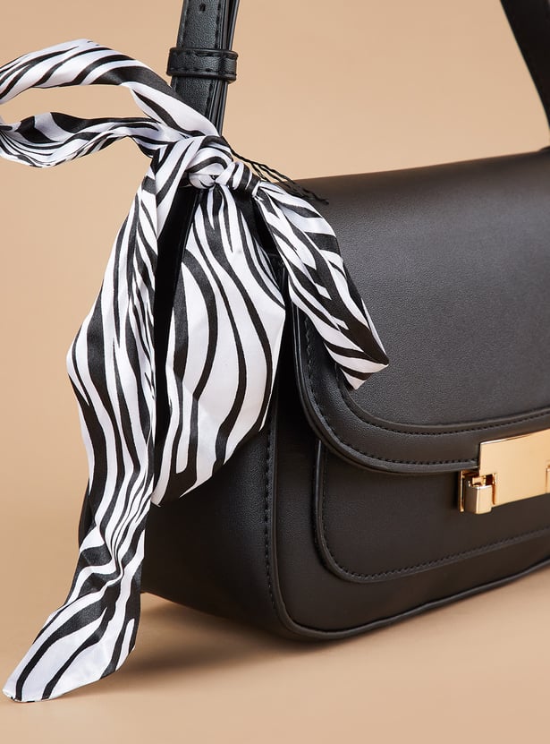 CODE Solid Shoulder Bag with Scarf