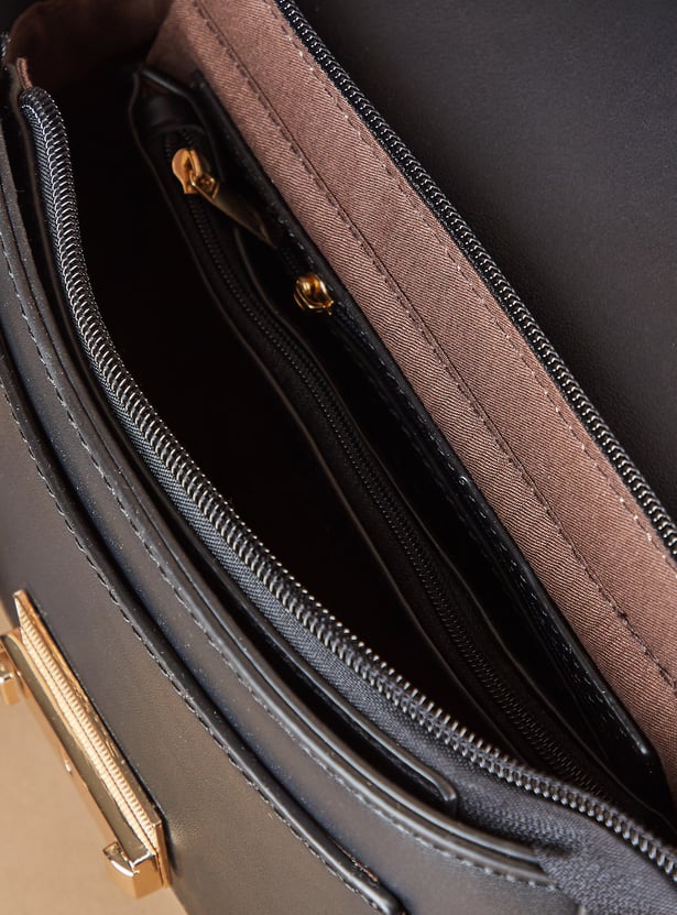 CODE Solid Shoulder Bag with Scarf