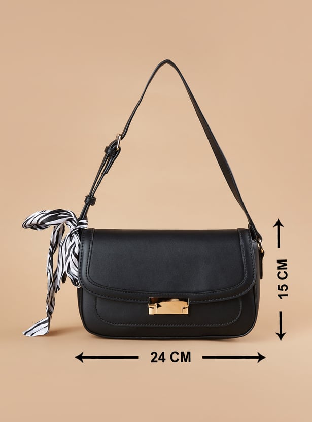 CODE Solid Shoulder Bag with Scarf