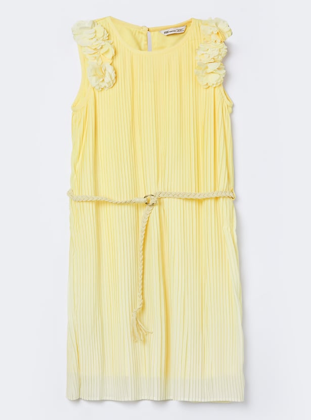 FAME FOREVER Girls Applique Pleated Dress