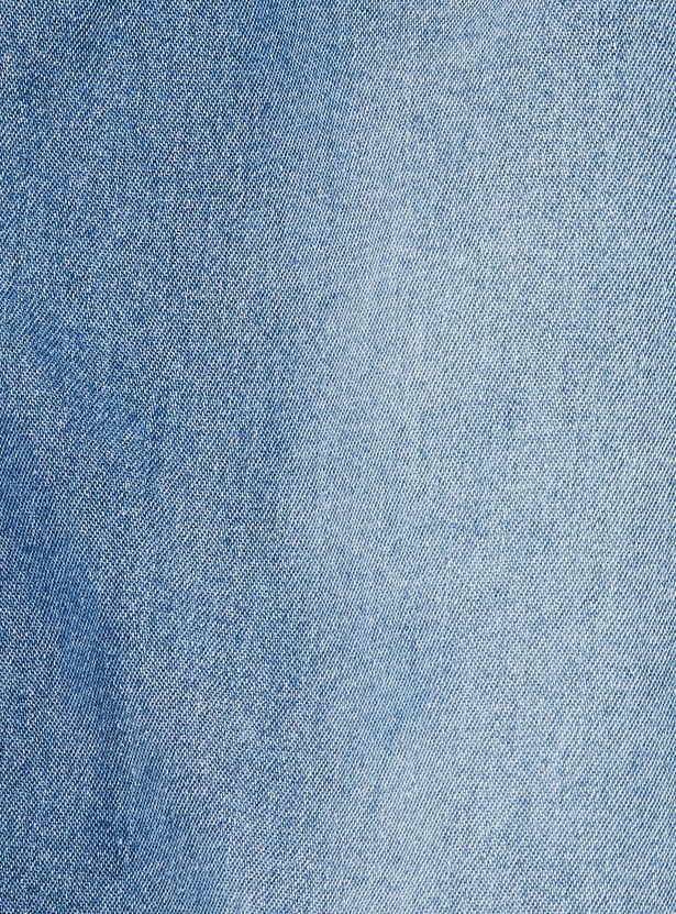 FAME FOREVER Girls Washed Mid-Rise Jeans