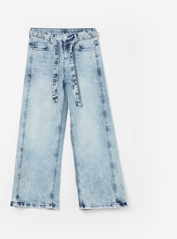FAME FOREVER Girls Solid Mid-Rise Jeans