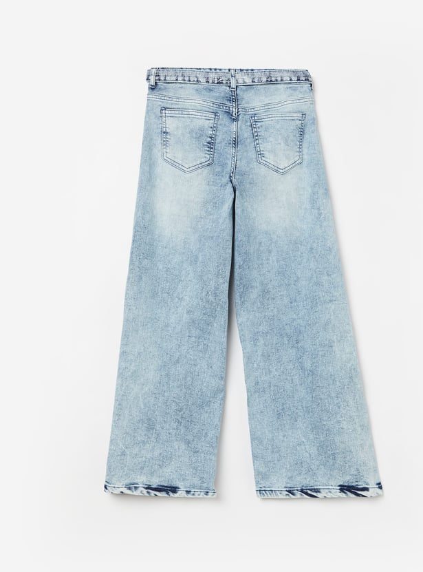 FAME FOREVER Girls Solid Mid-Rise Jeans